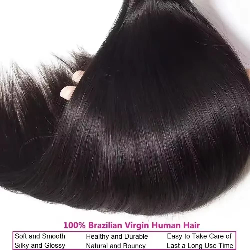 GleamHaze 34 Inch Straight Human Hair Bundles 16A thumbnail 3